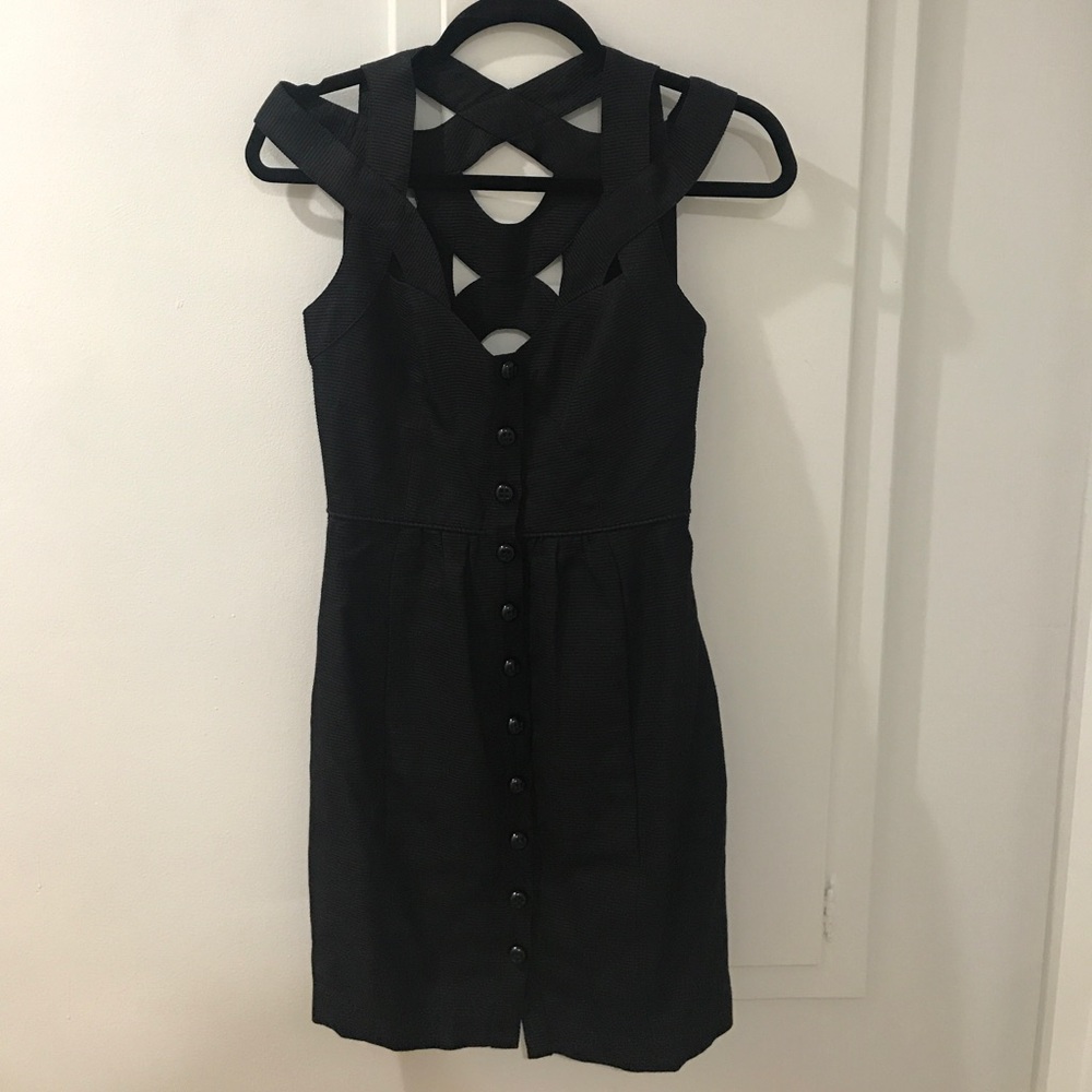 Anthropologie Tracy Reese black cut out dress Sz 2